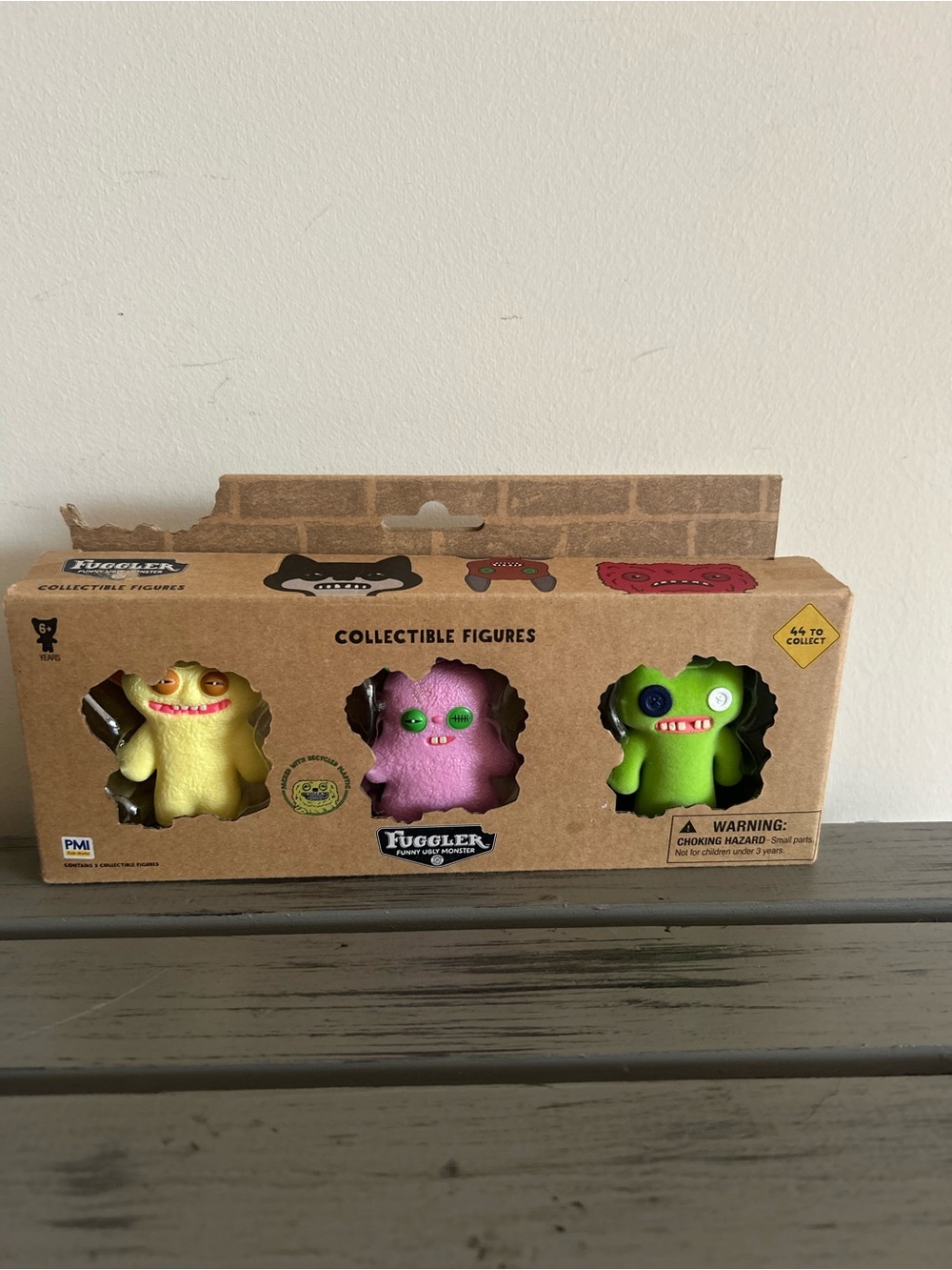 Fuggler Collectible Figures - Yellow, Pink & Green Set New In Box